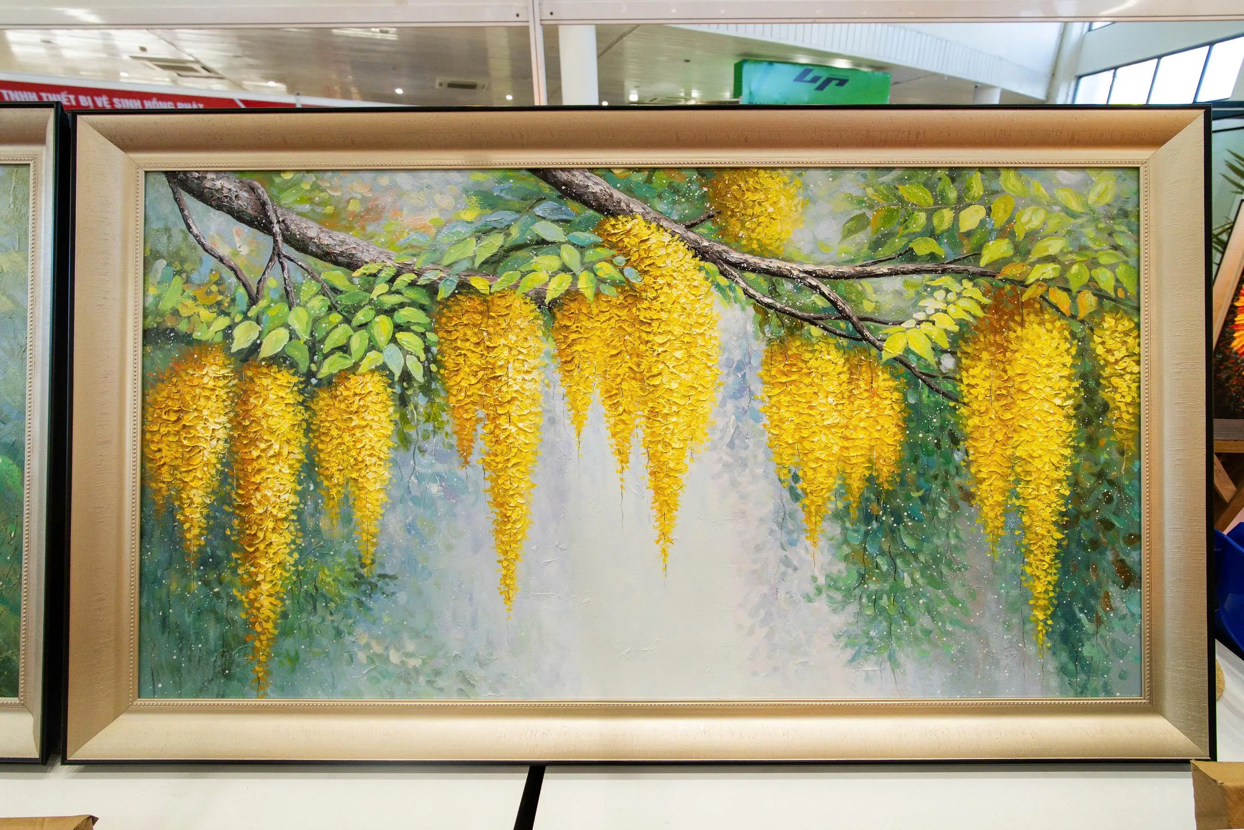 tranh sơn dầu hoa vàng