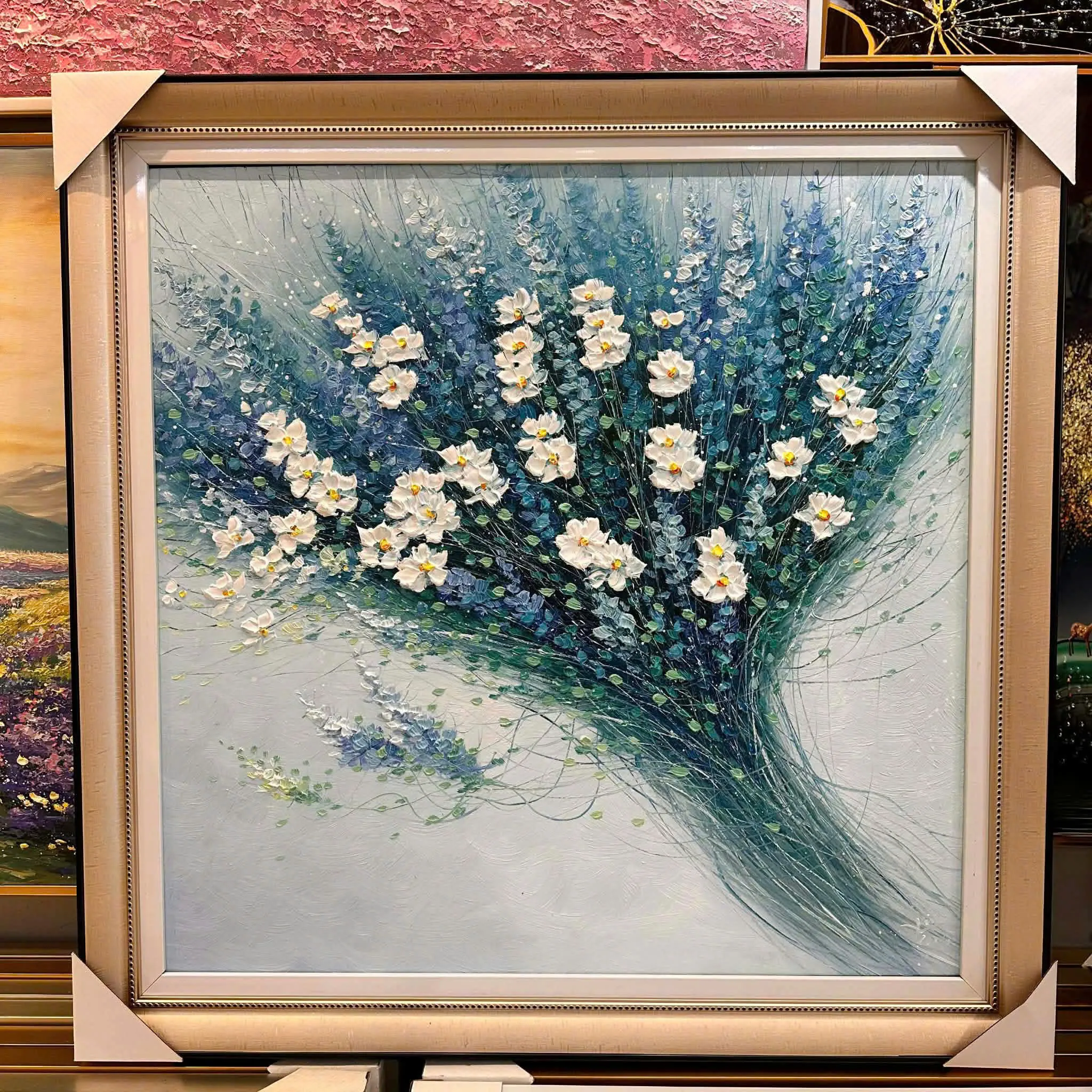 tranh sơn dầu nhánh hoa