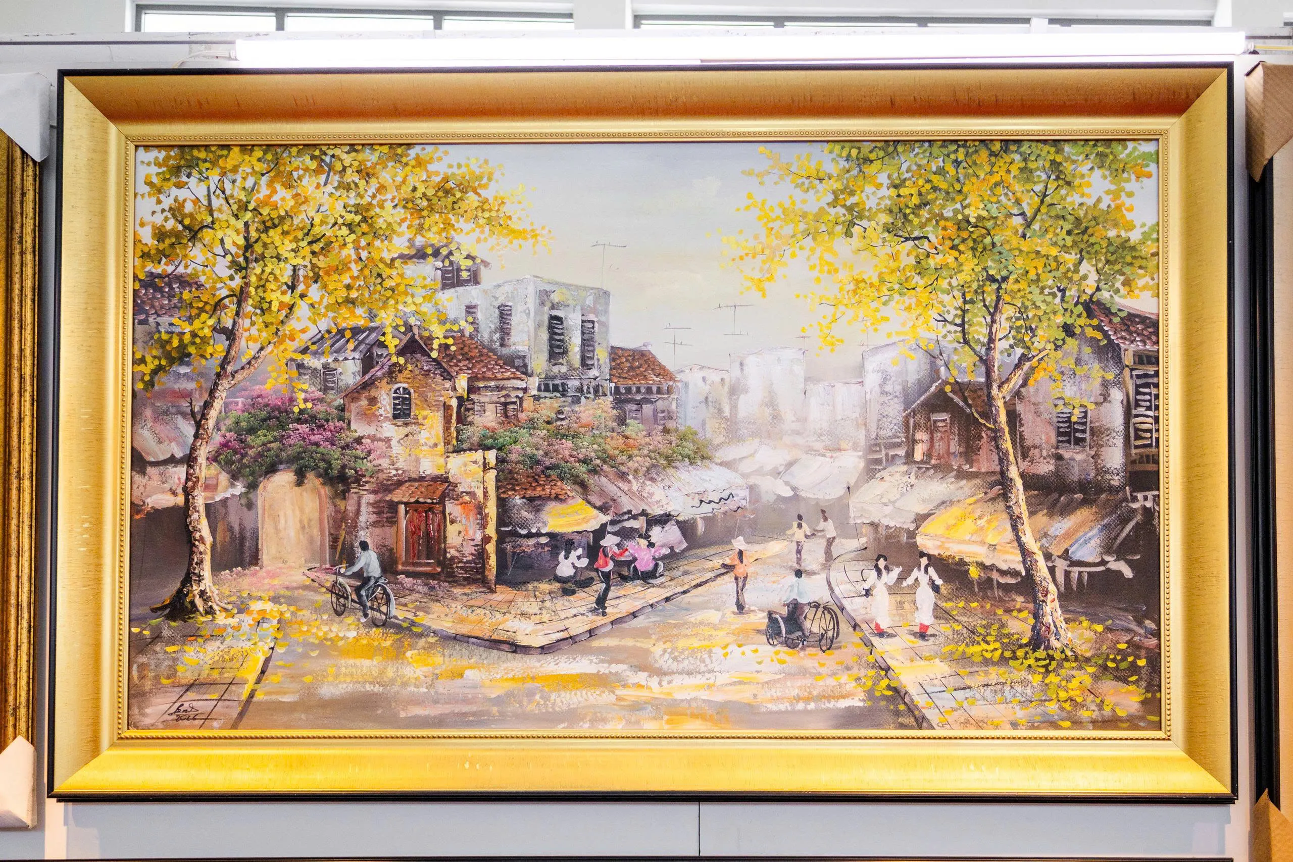tranh sơn dầu phố cổ