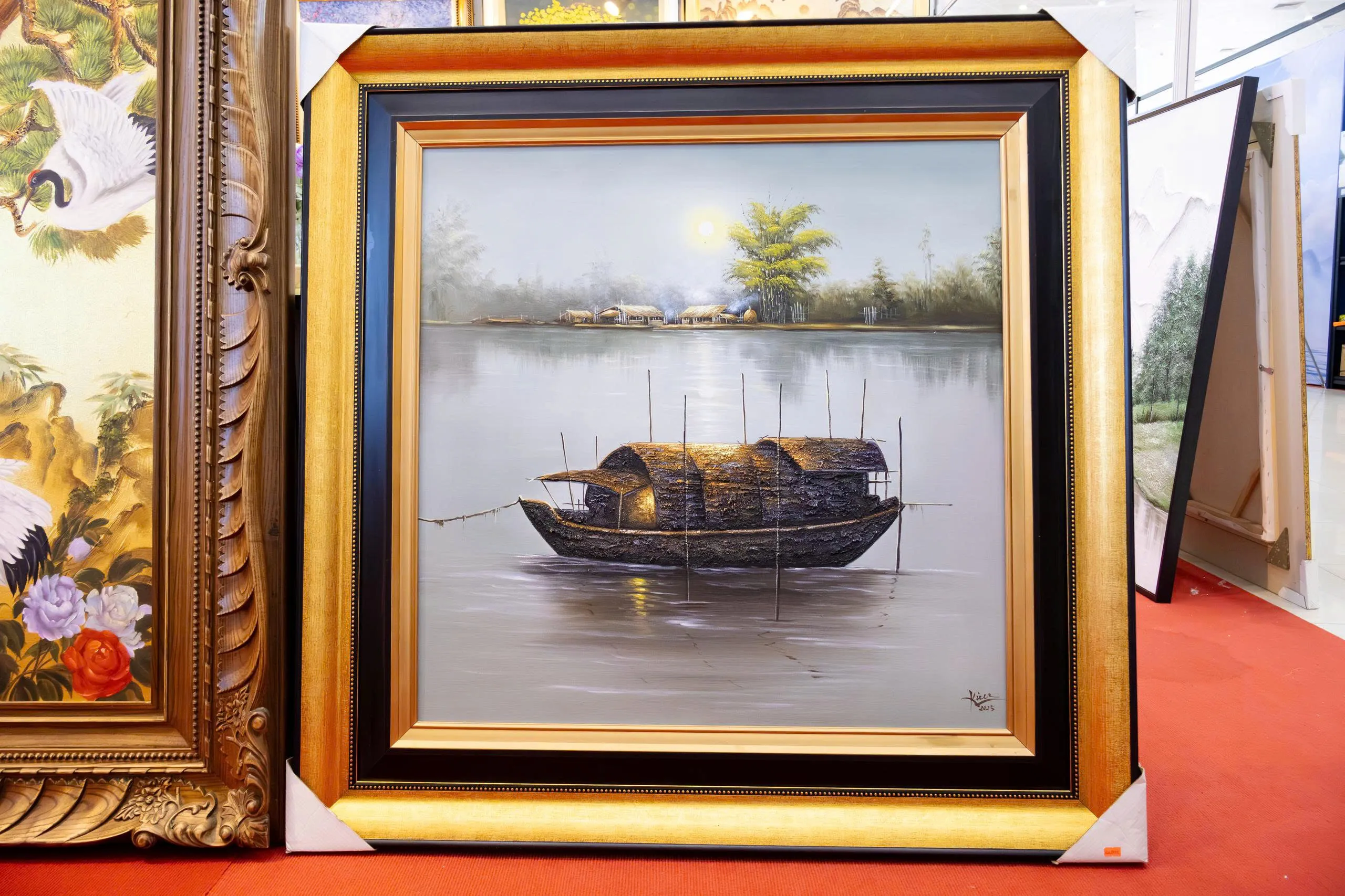 tranh sơn dầu sông nước