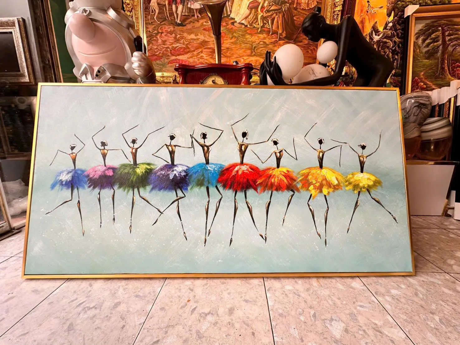 tranh sơn dầu vũ nữ chân dài
