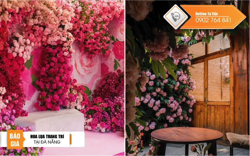 hoa lụa trang trí quán cafe